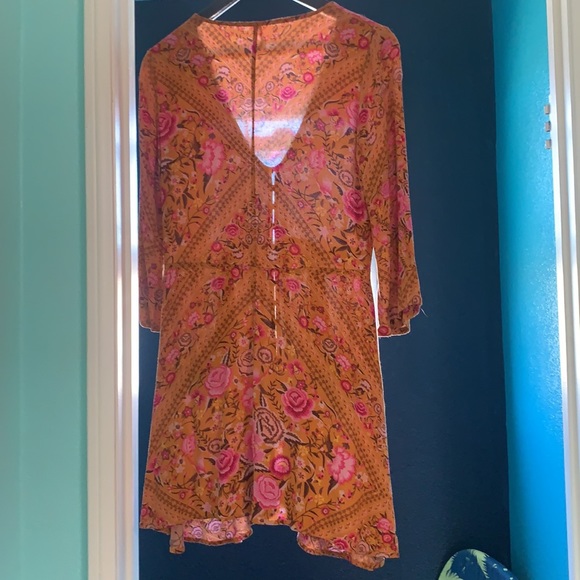 Spell & the Gypsy babushka boho mini dress amber S preowned - Picture 5 of 15